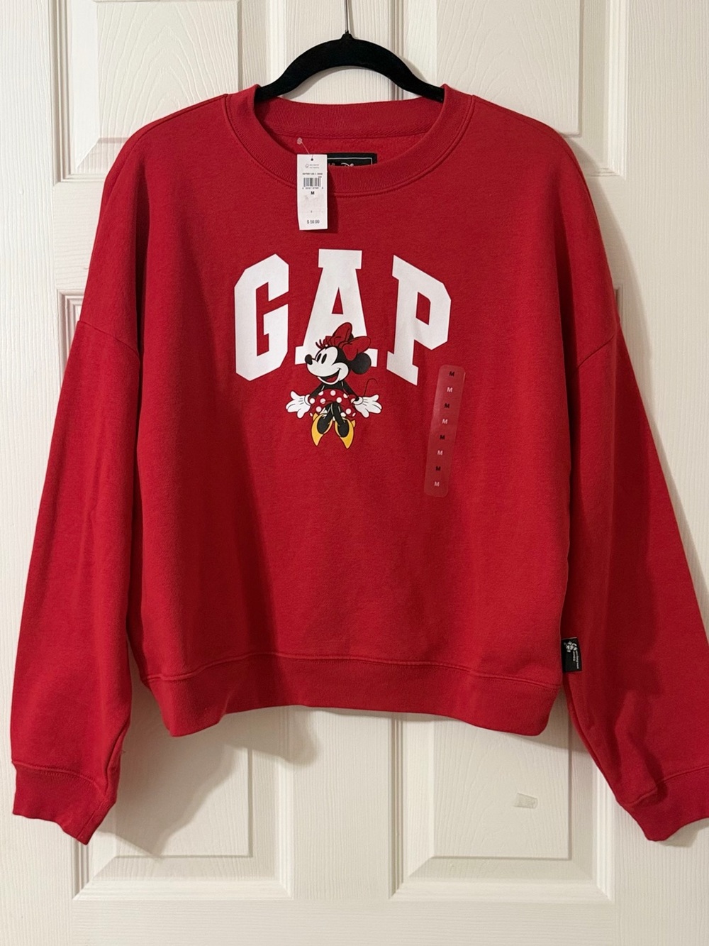 GAP Red Crewneck Sweatshirt with Minnie Mouse Graphic